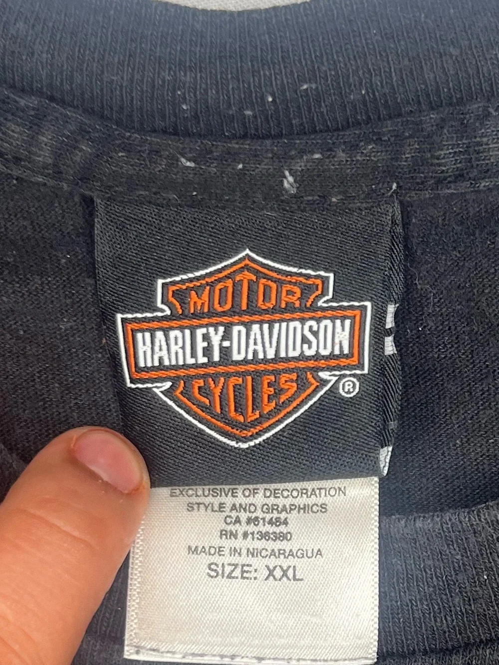 Harley-Davidson Black Short-Sleeve Tee with Number One Wings Graphic
